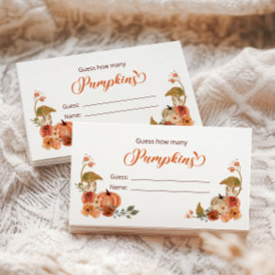 Carte D'accompagnement Automne Petit Citrouille Devine combien de Citroui