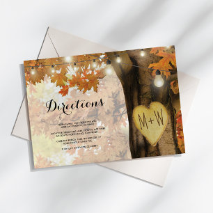 Carte D'accompagnement Automne Rustique Automne Lumières Mariage Directio