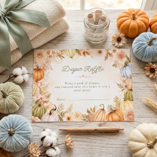 Carte D'accompagnement Automne rustique coup de foudre Citrouille Baby Sh