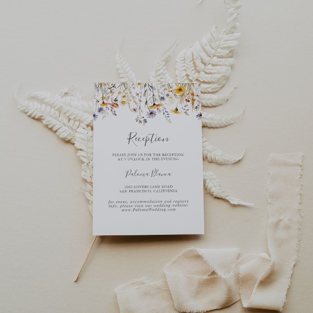 Carte D'accompagnement Automne Sunshine Fleur sauvage Mariage Réception (Créateur téléchargé)