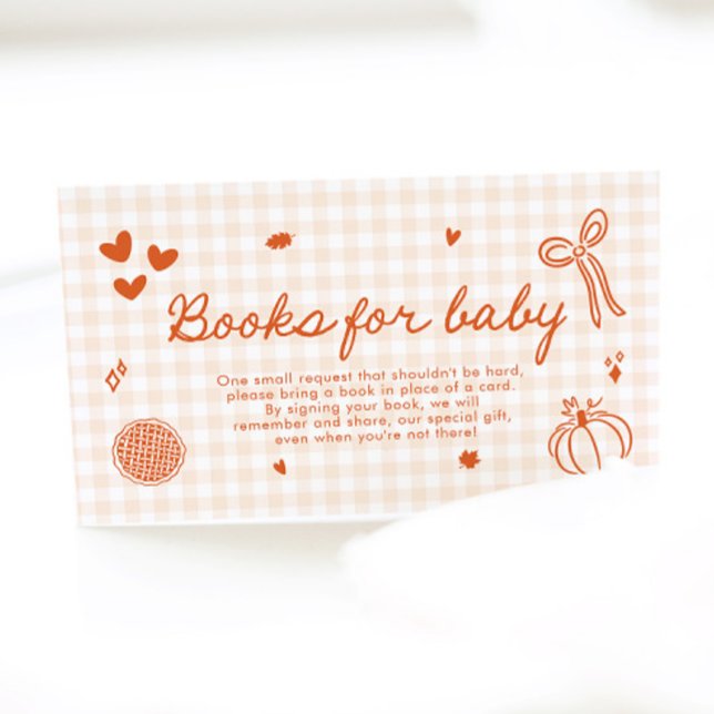 Carte D'accompagnement Automne Un Petit Baby shower À Tarte Cutie Livres  (Créateur téléchargé)