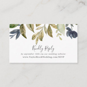 Carte D'accompagnement Automne Végétation Site Mariage RSVP
