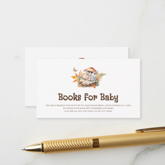 Carte D'accompagnement Automne Woodland Fairy Books for Baby Insert (Devant/Arrière en situation)