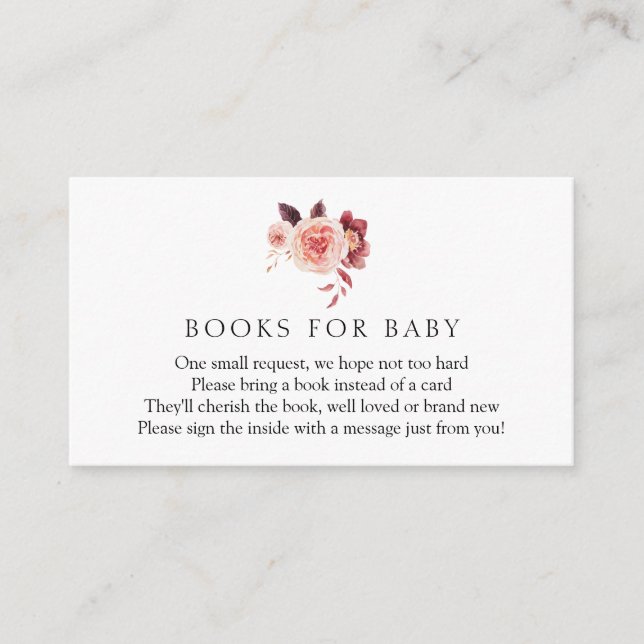 Carte D'accompagnement Autumn Burgundy Livres for Baby Encape Card (Devant)