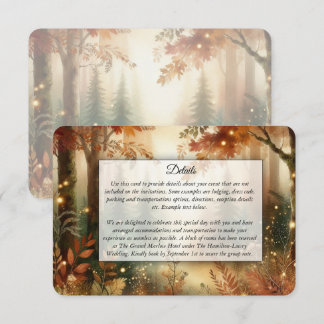 Carte D'accompagnement Autumn Glow in the Enchanted Forest Wedding