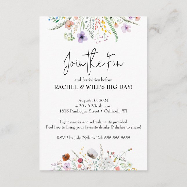 Carte D'accompagnement Avant la fête de mariage (Devant)