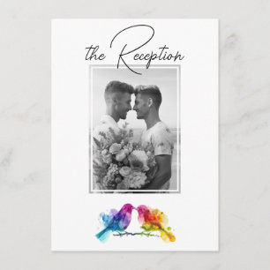 Carte D'accompagnement Avec photo Détails de la réception Rainbow Lovebir