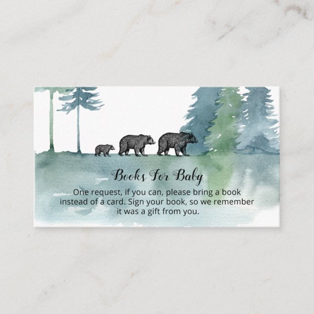 Carte D'accompagnement Aventure forestière livres d'aquarelle d'ours pour (Devant)