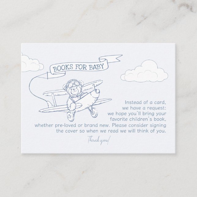 Carte D'accompagnement Aviateur Aviateur Avion Precious Cargo Books Baby (Devant)