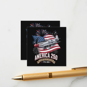 Carte D'accompagnement Avion du 250e anniversaire de l'Amérique