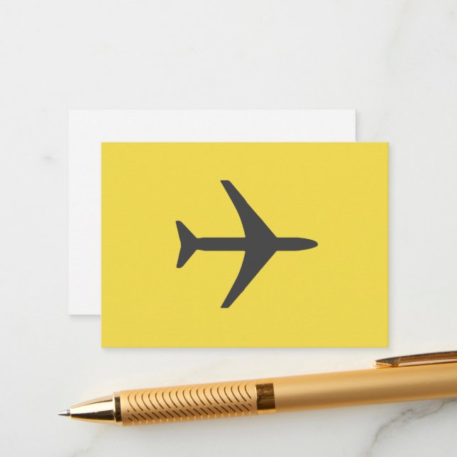 Carte D'accompagnement Avion minimaliste Avion Vol (Devant/Arrière en situation)