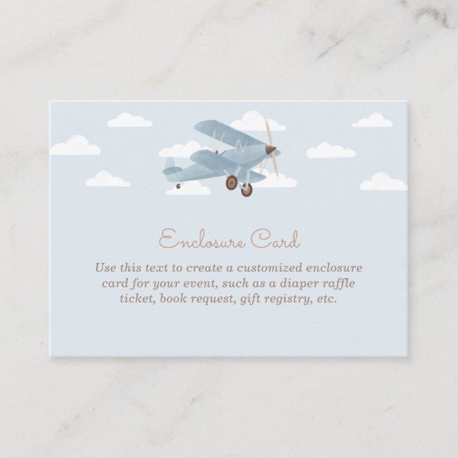 Carte D'accompagnement Avion Vintage voyage personnalisé (Devant)