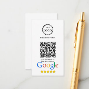 Carte D'accompagnement Avis Google avec code QR et logo de l'entreprise