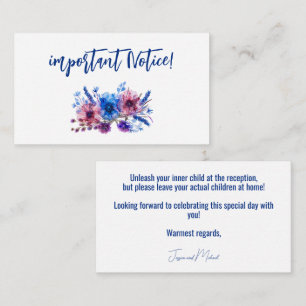 Carte D'accompagnement Avis important ! Prairies des Murmures Pastels