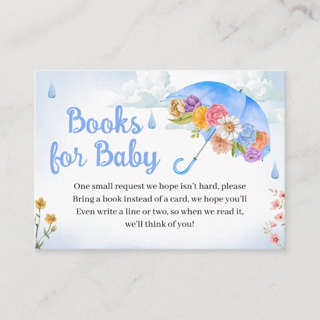 Carte D'accompagnement Avril Douches Apporter mai Fleurs Livres pour bébé (Devant)