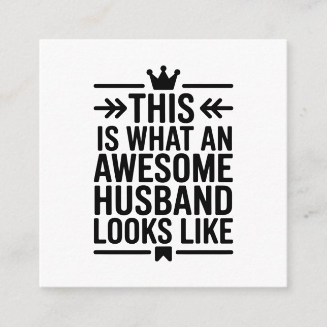 Carte D'accompagnement Awesome Husband Minimal Typography (Devant)