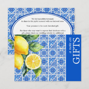 Carte D'accompagnement 💙🍋Azul & Limone Romance Note sur les Cadeaux 