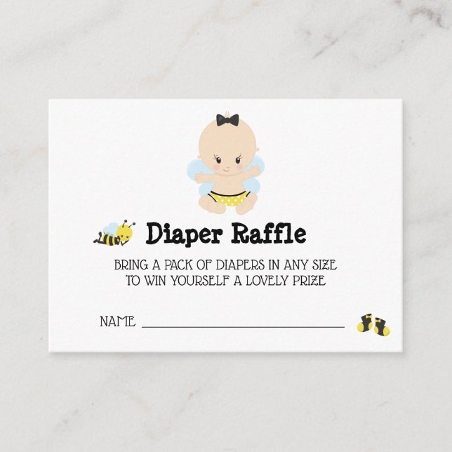 Carte D'accompagnement *~* Baby Bee Baby BOY Plaid Diaper Raffle (Devant)