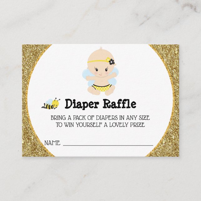 Carte D'accompagnement *~* Baby Bee Baby Girl Parties scintillant Déchets (Devant)