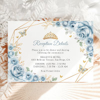 Baby Blue Gold Floral Quinceanera Détails