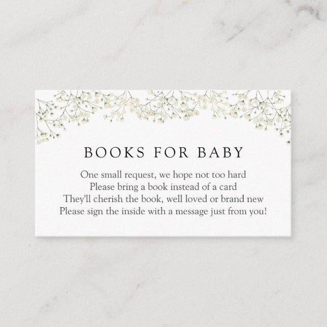 Carte D'accompagnement Baby Breath Books for Baby insert card (Devant)
