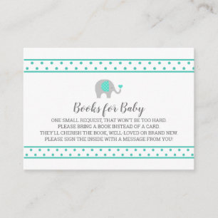 Carte D'accompagnement Baby Elephant Pois sur demande de livre blanc