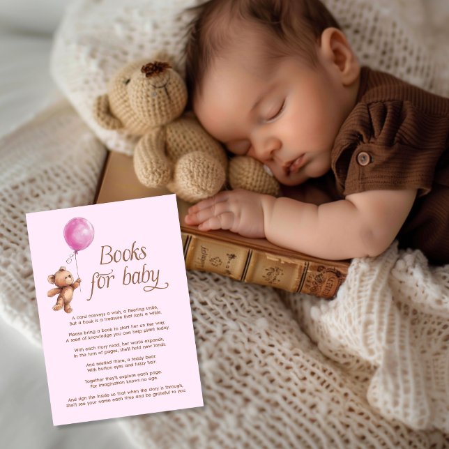 Carte D'accompagnement Baby Girl rose Teddy Bear Livres pour bébé (Créateur téléchargé)