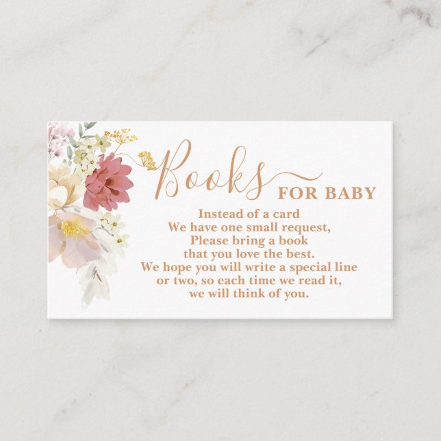 Carte D'accompagnement Baby in Bloom Baby shower Livres pour Baby Card (Devant)