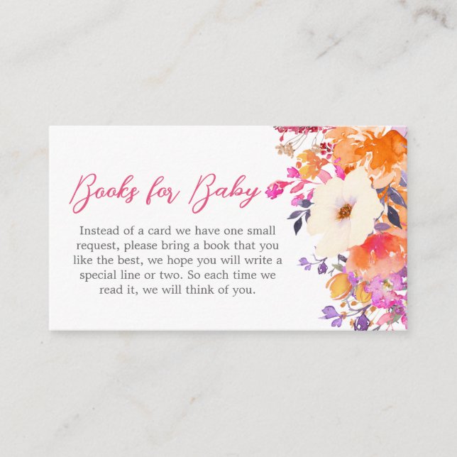 Carte D'accompagnement Baby in Bloom Bright Floral Books for Baby (Devant)