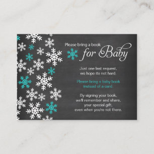 Carte D'accompagnement Baby It's Cold Outside Chalkboard Turquoise Book