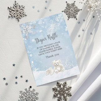 Carte D'accompagnement Baby It's Cold Outside Diaper Raffle Baby Shower 