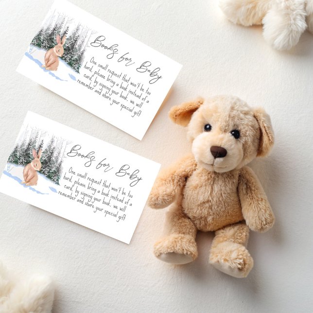 Carte D'accompagnement Baby It's Cold Outside Winter bunny demande de rés (Baby It's Cold Outside winter woodlands cute bunny book request Enclosure Card books for baby cards)
