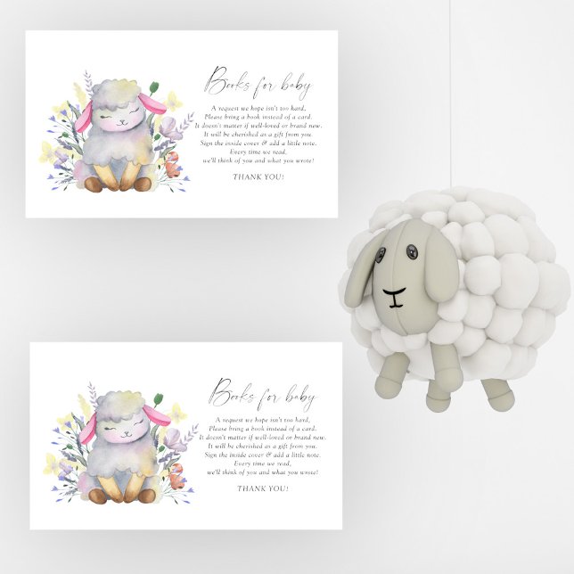 Carte D'accompagnement Baby Lamb élégant demande de livre bébé (Créateur téléchargé)