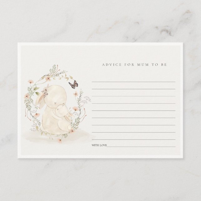 Carte D'accompagnement Baby Mum Bunny Conseil Floral Pour Maman Baby show (Devant)