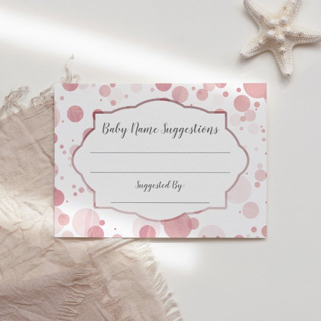 Carte D'accompagnement Baby Name Suggestions Card Pois Baby shower (Créateur téléchargé)