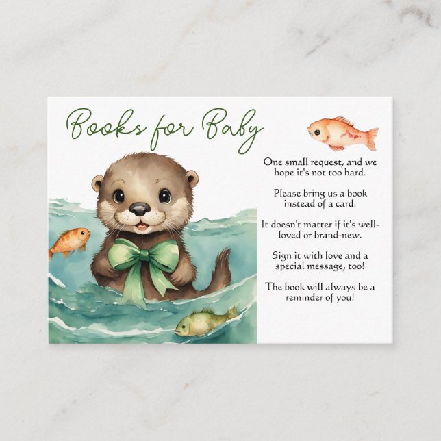 Carte D'accompagnement Baby Otter Livres neutres de genre pour bébé (Devant)