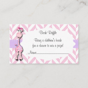 Carte D'accompagnement Baby Pink Giraffe Baby Boy Shower Book Raffle