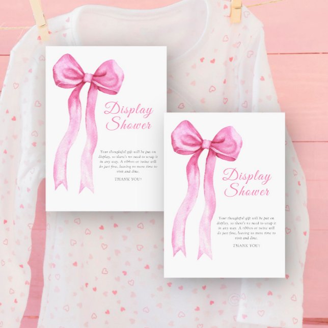 Carte D'accompagnement Baby shower à arc rose (Créateur téléchargé)