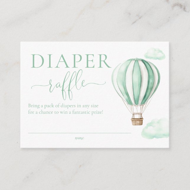 Carte D'accompagnement Baby shower à ballon à air chaud de la chaudière (Devant)