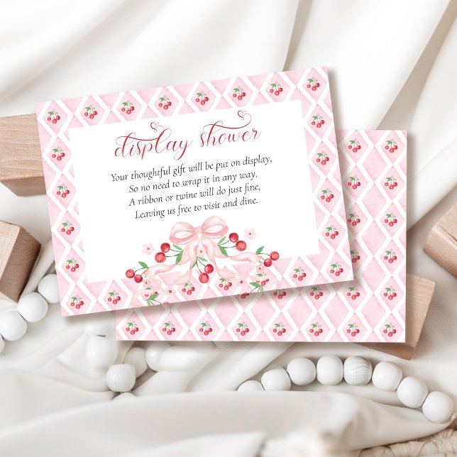Carte D'accompagnement Baby shower à poitrine rose cerise douche (Créateur téléchargé)