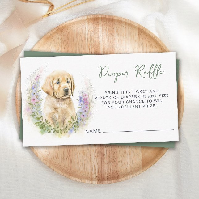 Carte D'accompagnement Baby shower à raffe de la couche d'aquarelle Chien (Créateur téléchargé)