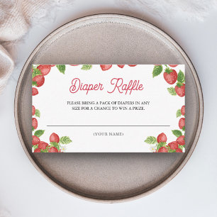 Carte D'accompagnement Baby Shower à thème fraise Diaper Raffle Baby Show