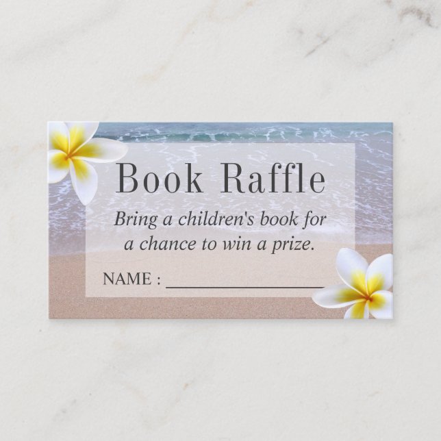 Carte D'accompagnement Baby shower À Thème Plage Réserver Billets Raffle (Devant)