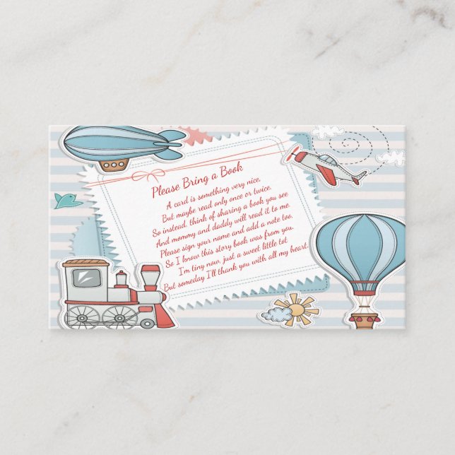 Carte D'accompagnement Baby shower à thème Voyage mignon Apportez une car (Devant)