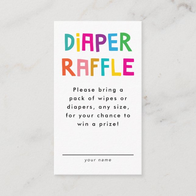 Carte D'accompagnement Baby shower Africain Safari Animaux Déchets Raffle (Devant)