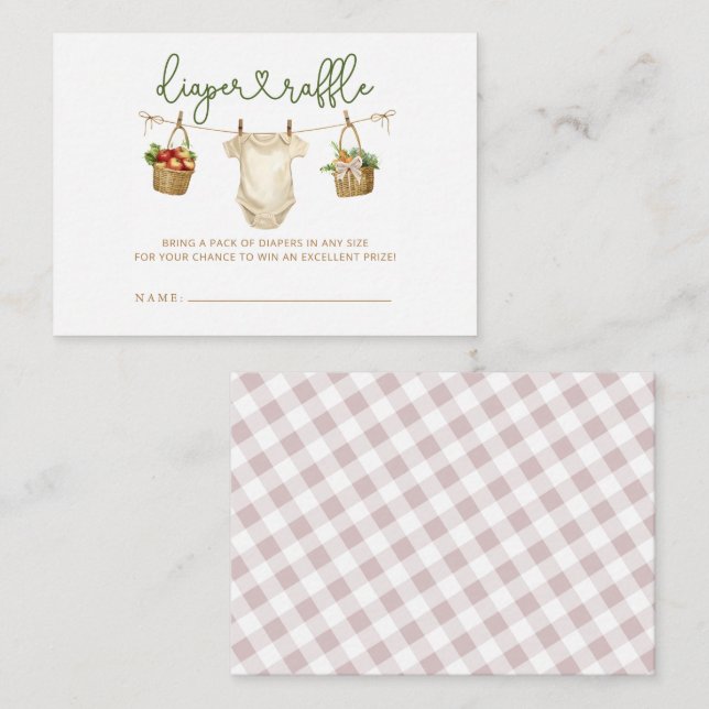 Carte D'accompagnement Baby shower agricole Déchets de chaudière (Devant / Derrière)