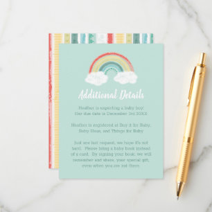 Carte D'accompagnement Baby shower arc-en-ciel Boho