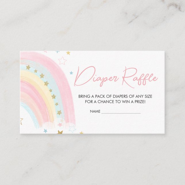 Carte D'accompagnement Baby shower arc-en-ciel Boho Raffle de couches (Devant)