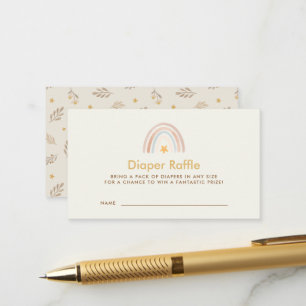 Carte D'accompagnement Baby shower arc-en-ciel Boho Raffle de couches