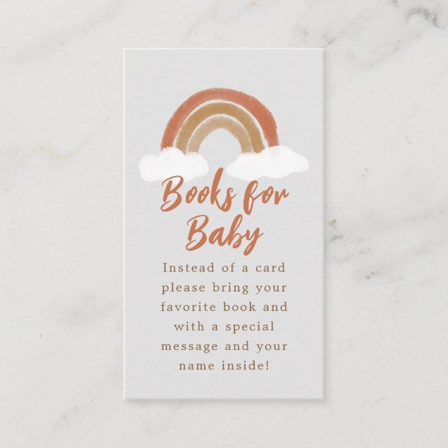 Carte D'accompagnement Baby shower arc-en-ciel gris et tan Boho - demande (Devant)